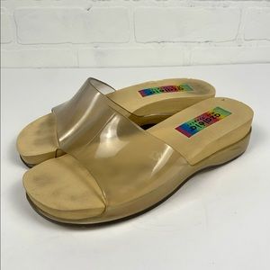Vtg Azaleia Hot Tropics Y2K Smokey Jelly Slide Slip On Sandals Flip FlopS Bratz
